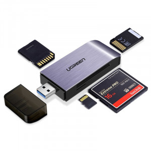 Четец за карти памет UGREEN SD / micro SD / CF / MS към USB 3.0 (50541) сив - Img 2