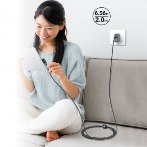 90° кабел за зареждане и данни ACEFAST USB Type C към USB Type C 100W 20V 5A 2m (C5-03) черен - Img 11