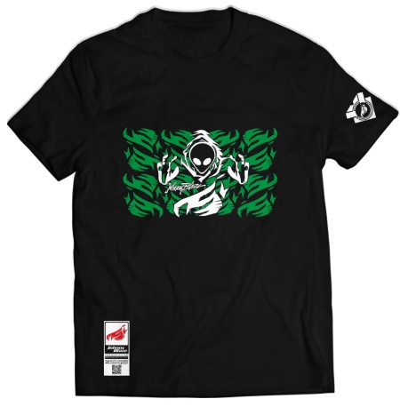 Johnny Blaze T-shirt - Invader Alien Three [ Green Black /  Glow in the Dark ]  Edition 2