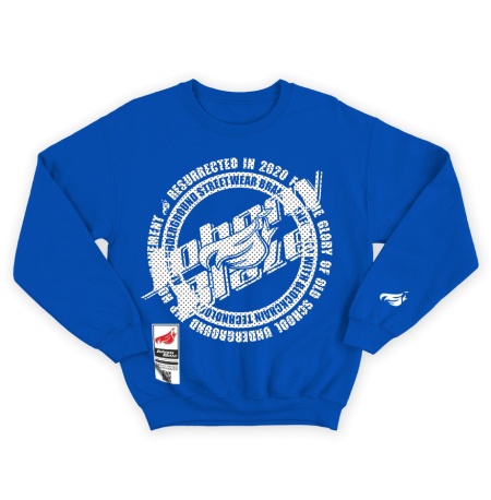 Johnny Blaze Heavy Sweatshirt - Urban JB Resurrected in 2020 [ Navy Blue White ]