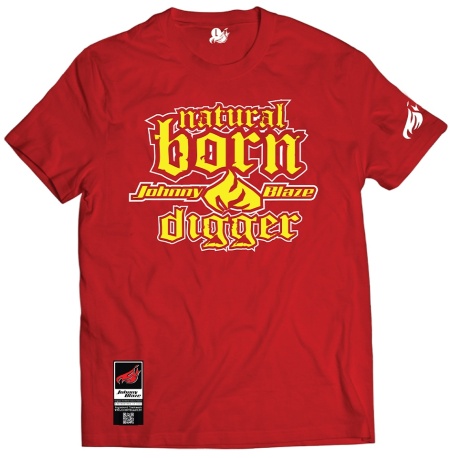 Johnny Blaze T-shirt -  Natural Born Digger   [ Red Yellow White / Glow in the Dark ]  Edition 4