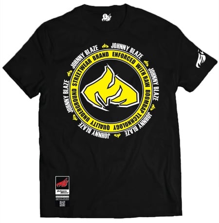 Johnny Blaze T-shirt -  Yellow Wheel !  [ Black Yellow / Glow in the Dark ] Edition 4