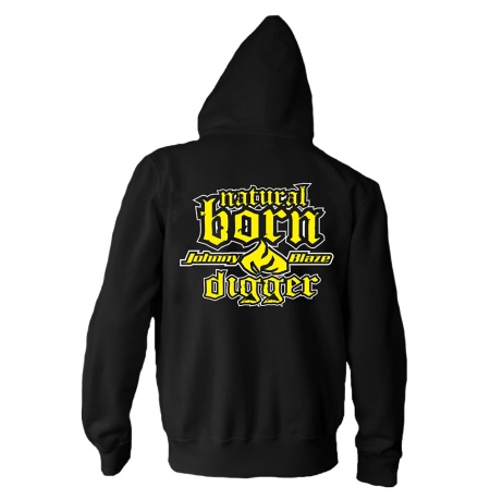 Johnny Blaze Zipped Hoodie -  Natural Born Digger   [ Yellow White / Glow in the Dark ]  Edition 4