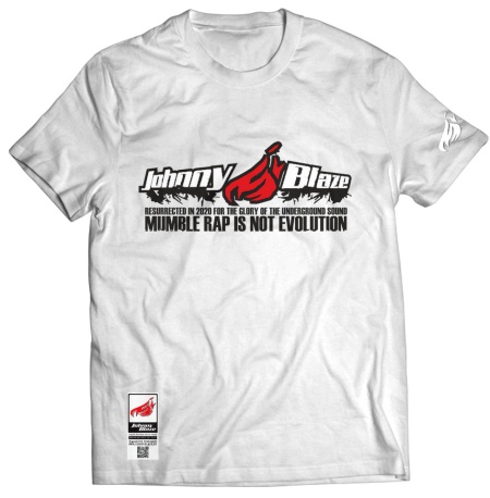 Tricou Johnny Blaze - Mumble rap is not evolution [ Black White / Glow in the Dark ] Editia 2