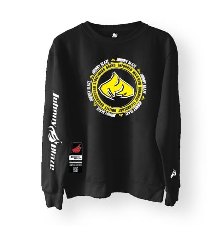 Johnny Blaze PREMIUM Sweatshirt  -  Yellow Wheel !  [ Black Yellow / Glow in the Dark ] Edition 4