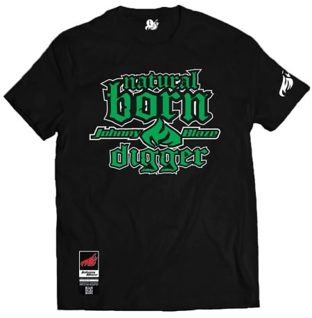 Johnny Blaze T-shirt -  Natural Born Digger   [ Green White / Glow in the Dark ]  Edition 4