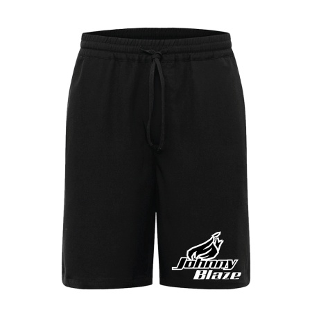 Johnny Blaze Shorts / Bermuda -  Classic Big JB & Famous Flame  [ Black White / Glow in the Dark ]  Edition 4