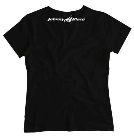 Johnny Blaze Girl T-shirt - Classic Big JB & Famous Flame Johnny Blaze Girl T-shirt - Classic Big JB & Famous Flame