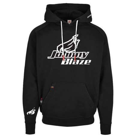 PREMIUM Johnny Blaze Hoodie -  Classic Big JB & Famous Flame  [ Black White / Glow in the Dark ]  Edition 4