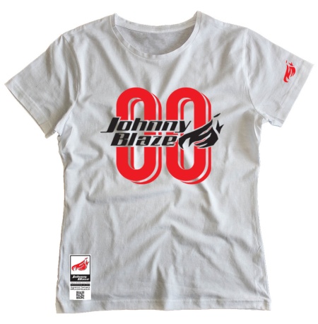 Tricou Fete Johnny Blaze - Agent Zero Zero JB [ White Red ] Editia 3