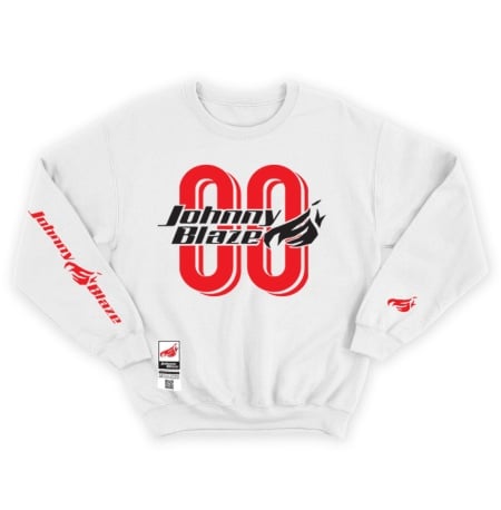 Johnny Blaze Heavy Sweatshirt - Agent Zero Zero JB   [ White Red  ]  Edition 3