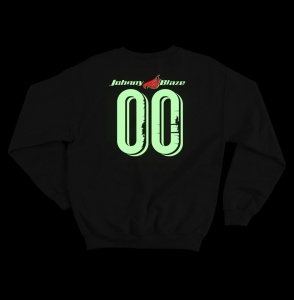 Phosphorescent Johnny Blaze Heavy Sweatshirt - JB Zero Zero White Black    Edition 2 - back