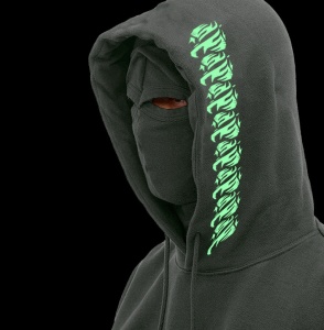 Phosphor Johnny Blaze Hoodie - Mumble rap is not evolution Black Grey  side