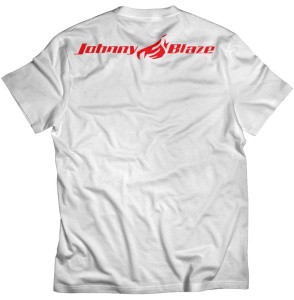 Johnny Blaze T-shirt - Flame Wheel - Red White  Glow in the Dark -  Edition 2 - back