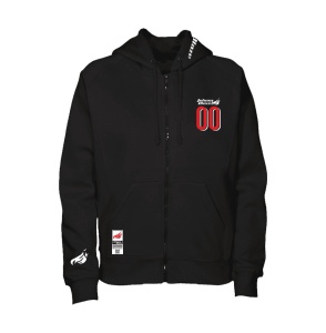 Johnny Blaze Hoodie - JB Zero Zero StripFlock White Black  Edition 2 front