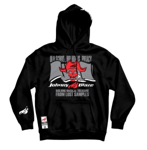 Hoodie Johnny Blaze - Old School HipHop is Piracy  [ Red Grey / Glow in the Dark ]  Edition 3