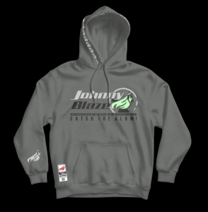 Phosphorescent Johnny Blaze Hoodie Catch the Glow Silver Grey Glow in the Dark