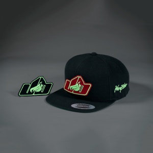 Phosphorescent Johnny Blaze Cap Hat Sapca Streetwear Rap  Urban Street removable red  and black patch