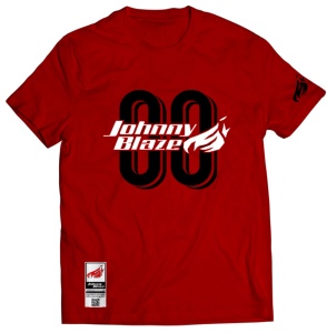 Johnny Blaze T-shirt - Agent Zero Zero JB    [ Red Black ]  Edition 3 Front