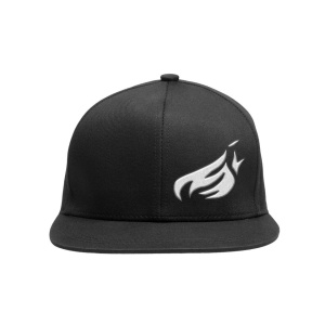 Johnny Blaze Classic Snapback Embroidered Hat - JB Flame  colour black white phosphorescent front