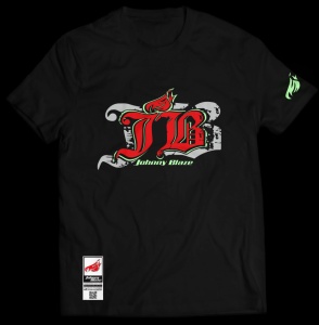 Phosphorescent Johnny Blaze T-shirt - Old School is Back - Red Black -   Edition 2 front