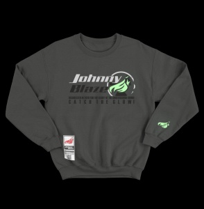 Phosphorescent Johnny Blaze Heavy Sweatshirt - Catch the Glow Silver Edition 2 front