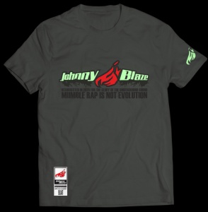 Phosphorescent Johnny Blaze T-shirt - Mumble rap is not evolution -   Edition 2 - front