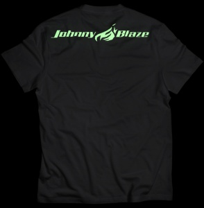 Phosphorescent Johnny Blaze T-shirt - Invader Alien Three - Green Black  -  Edition 2 - back
