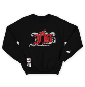 Johnny Blaze Heavy Sweatshirt - Old School is Back Red Black   Glow in the Dark Edition 2 - front