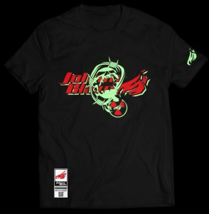 Phosphorescent Johnny Blaze T-shirt  - JB Skull and Flames Red Black     Edition 2 - front