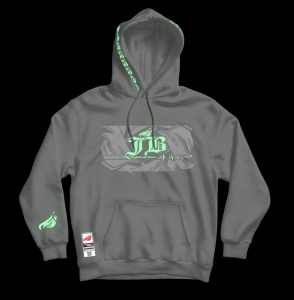 phosphorescent Johnny Blaze Hoodie - 4 Grey Flames  Grey Black  Glow in the Dark Edition 2 - front