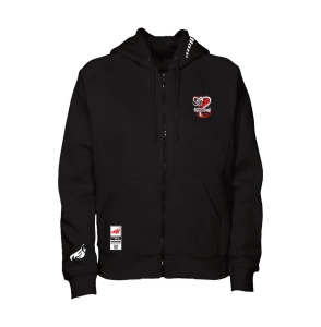Front Urban Zipped Hoodie - Don't mess with me  [ Black Red / Glow in the Dark  ]  Editia 3