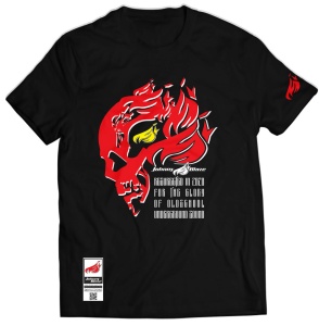Urban Tshirt Johnny Blaze - For the Glory of Old School Sound - JB Flame Skull Black Red - front