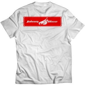 Tricou Johnny Blaze - JB Classic Signature Flame White Red back