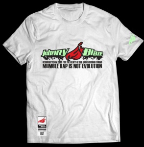 Phosphorescent Johnny Blaze T-shirt  - Mumble rap is not evolution Black White - front