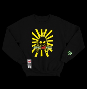 Phosphorescent Johnny Blaze Heavy Sweatshirt - Invader Alien One Yellow Black Edition 2 - front