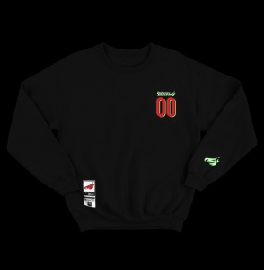 Phosphorescent Johnny Blaze Heavy Sweatshirt - JB Zero Zero White Black    Edition 2 - front
