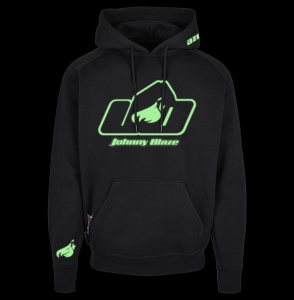 Hanorac Premium Clasic Johnny Blaze - JB Old School is Here / Glow in the Dark [ White Black / Stripflock / Rubber Patch ] - Img 2
