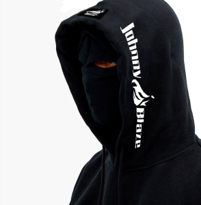 Hoodie PREMIUM Johnny Blaze -  JB Classic 2000 / Glow in the Dark  [ White Black / Stripflock / Rubber Patch ]  Edition 3