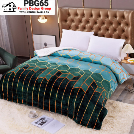 Patura dubla cocolino cu blanita ecologica, Family Design, PBG65, 200X230 cm