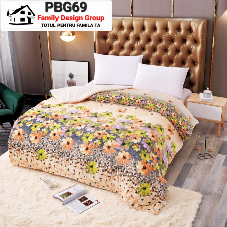 Patura dubla cocolino cu blanita ecologica, Family Design, PBG69, 200X230 cm