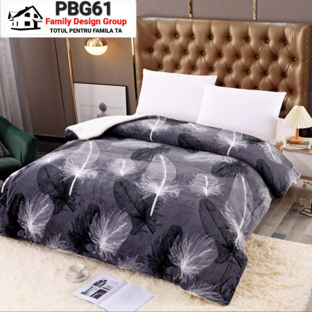 Patura dubla cocolino cu blanita ecologica, Family Design, PBG61, 200X230 cm