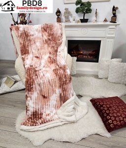 Pătura pufoasa cocolino cu blanită, 200x230cm, PBD8, Transport gratuit