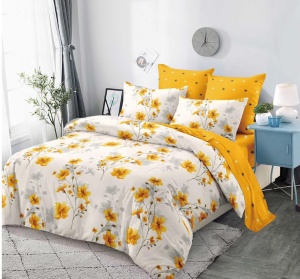 Lenjerii bumbac gros tip finet cu elastic, 6 piese, pat matrimonial, Transport gratuit, cod produs LF0377