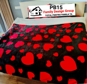 Patura dubla cocolino cu blanita ecologica, Family Design, PB15, 200X230 cm