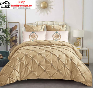 Lenjerii pliuri cu elastic, bumbac finet cu 6 piese, pat matrimonial, Transport gratuit, cod produs FP7