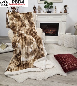 Pătura pufoasa cocolino cu blanită, 200x230cm, PBD4, Transport gratuit