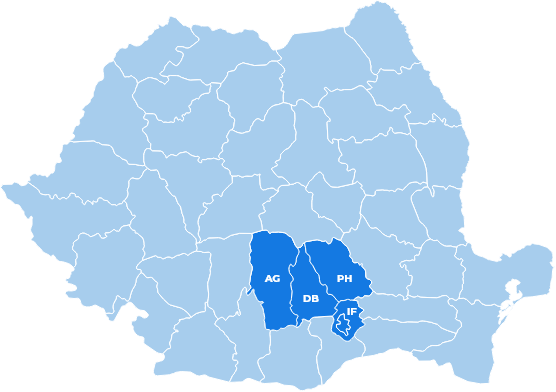 Aria de acoperire Argeș, Prahova, Ilfov și București