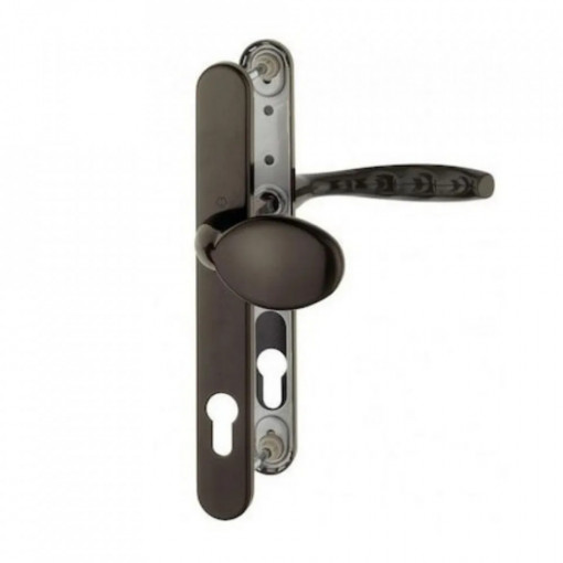 Maner usa de exterior cu sild si buton, cu arc, Hoppe New York, culoare maro, 92 x 30 mm, material aluminiu