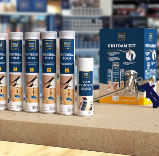 Kit 5 Spume Poliuretanice, Pistol, Cleaner Holz Technic Universal Foam – Set Complet pentru Izolare și Fixare